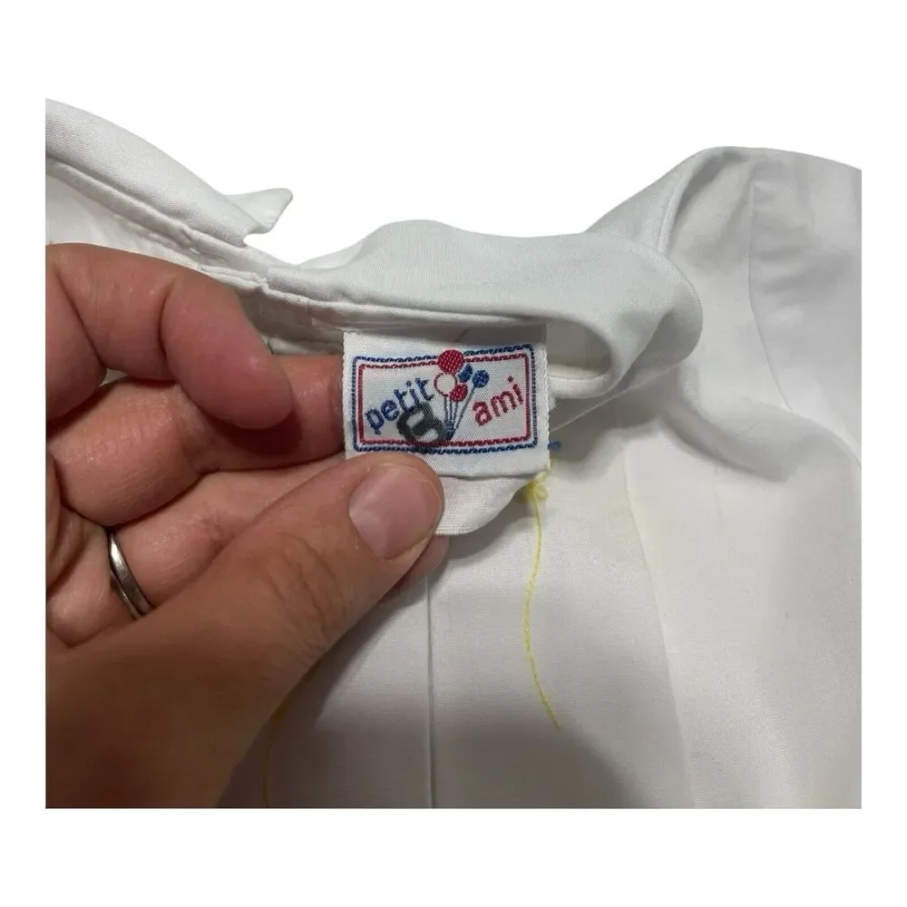 Petit Ami Vintage Baby Boy Bubble Romper Balloons Yellow White Birthday 6 Months